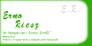 erno riesz business card